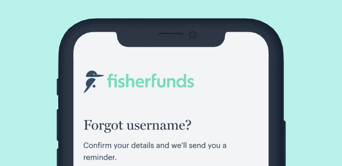 Phone screen showing forgot username prompt