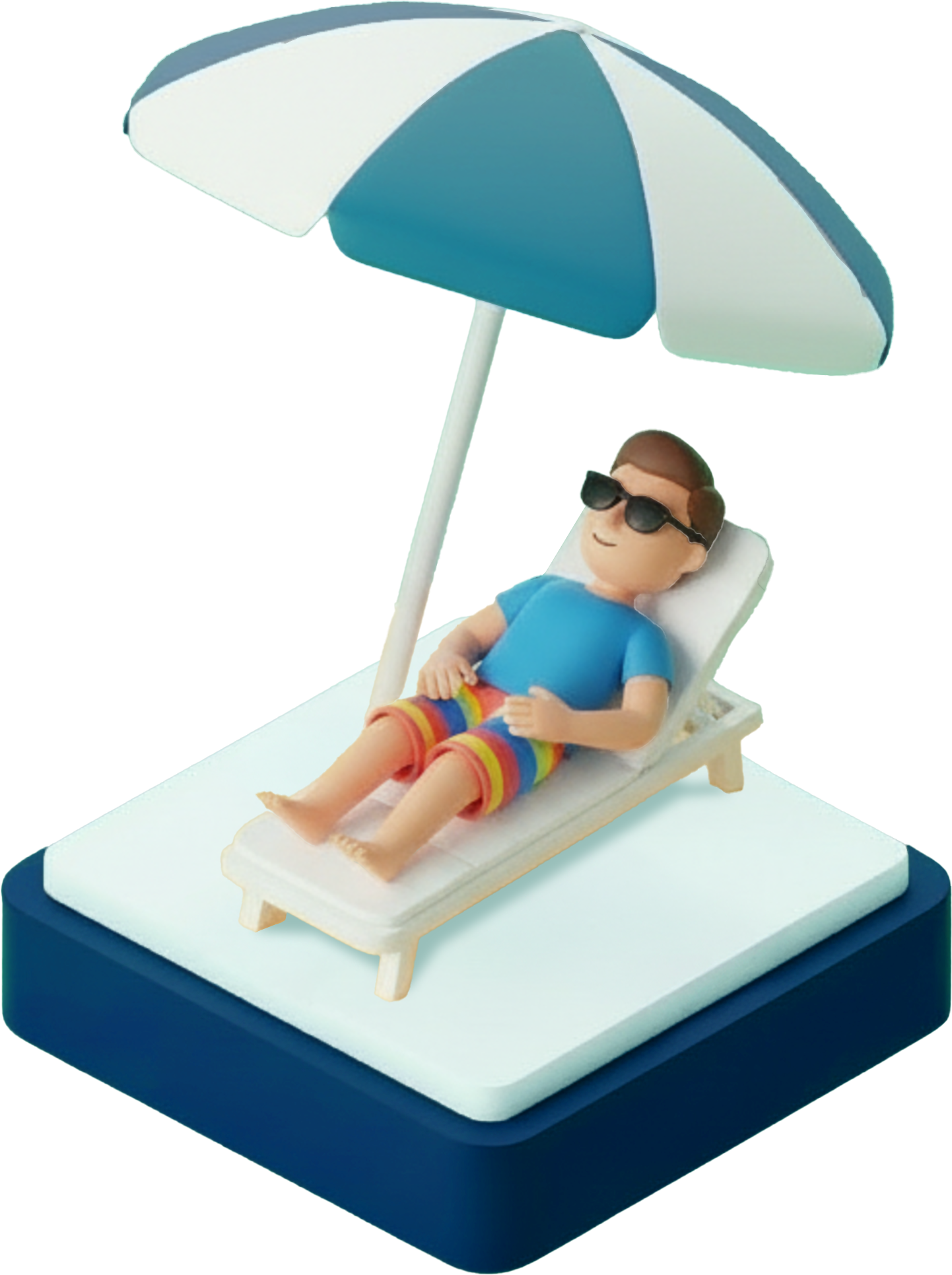 Relaxing on a sun lounger